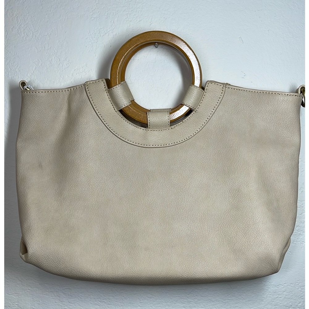 Anthropologie Amalia Wooden Handle Tote